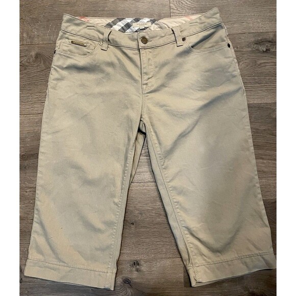Ladies Burberry Khaki Denim Shorts Size US 10 - Picture 1 of 14